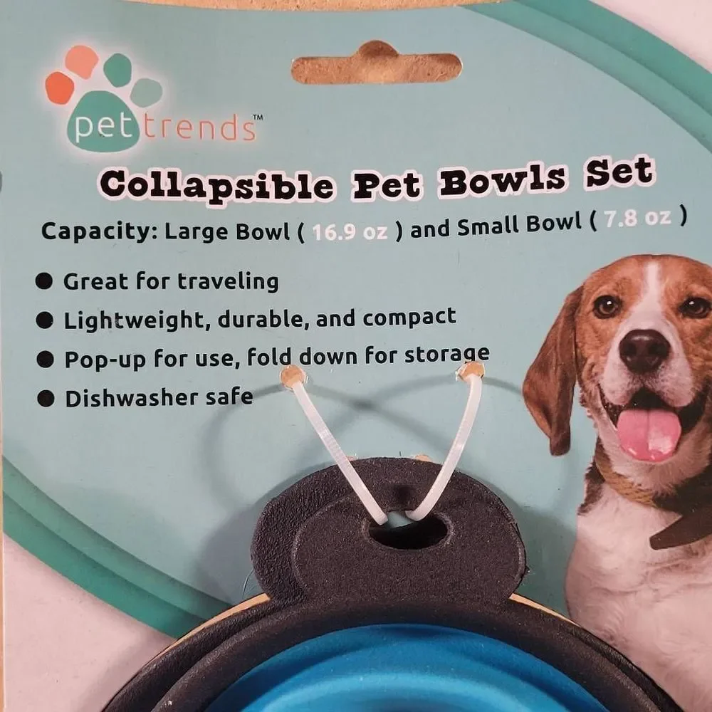 Pet Trends Collapsible Dog Bowls Set- NIP